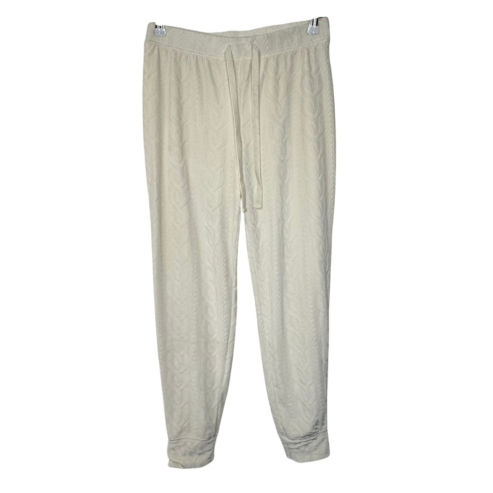 Cupcakes & cashmere velour joggers cable knit pattern sleepwear Small
